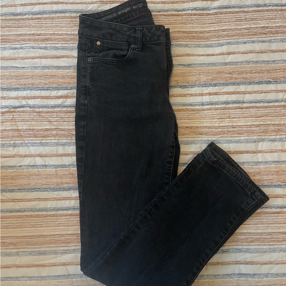 Heritage Straight cut Black Jeans